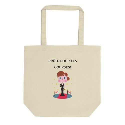 Tote Bag Bio- Sac de courses en cotton bio « prête pour les courses »