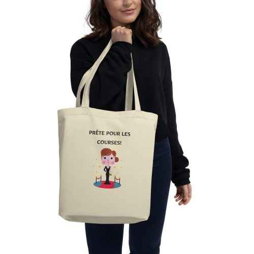 Tote Bag Bio- Sac de courses en cotton bio « prête pour les courses »