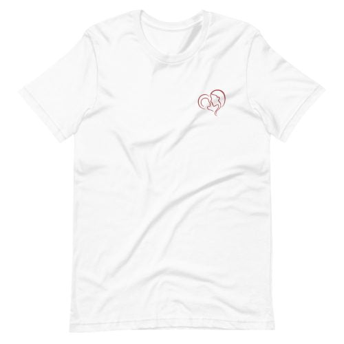 T-shirt brodé fête des mères – maman et bébé en coeur