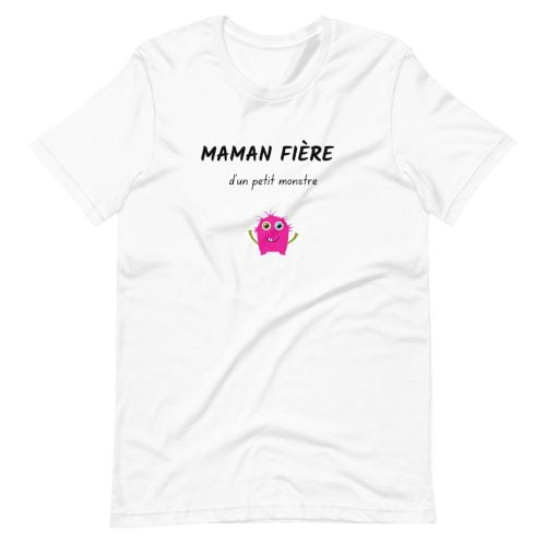 T-shirt  à Manches Courtes fête des mères « Maman fière d’un petit monstre »